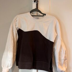 GANNI Two-tone organic cotton-jersey sweatshirt XXS Skaters